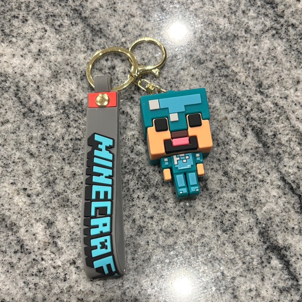 Minecraft Keychain Set - Blue and Gray